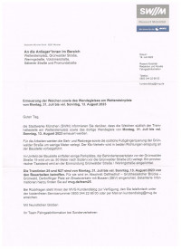 Der Informationbrief der MVG zur Baustelle