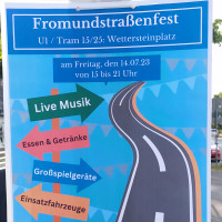 Plakat zum Strassenfest in der Fromundstraße am 14.07.2023