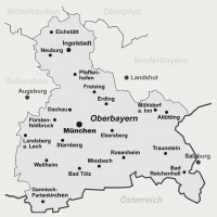 Übersichtskarte Bezirk Oberbayern