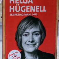 Wahlkampfplakat Helga Hügenell