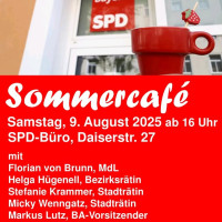 Plakat zum Sommercafe der SPD Sendling
